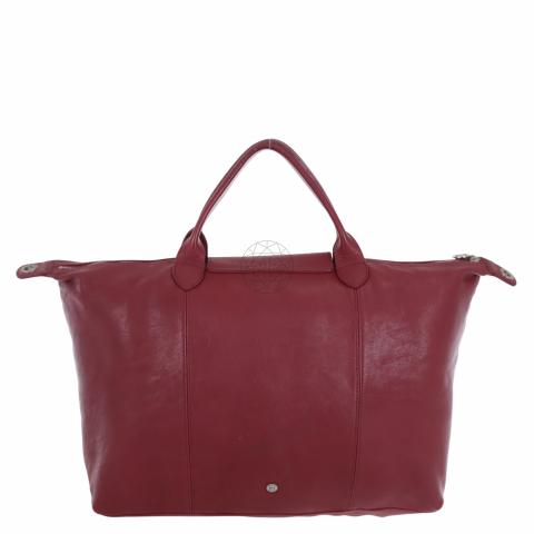 Sell Longchamp Large Le Pliage Cuir Top Handle Bag - Red